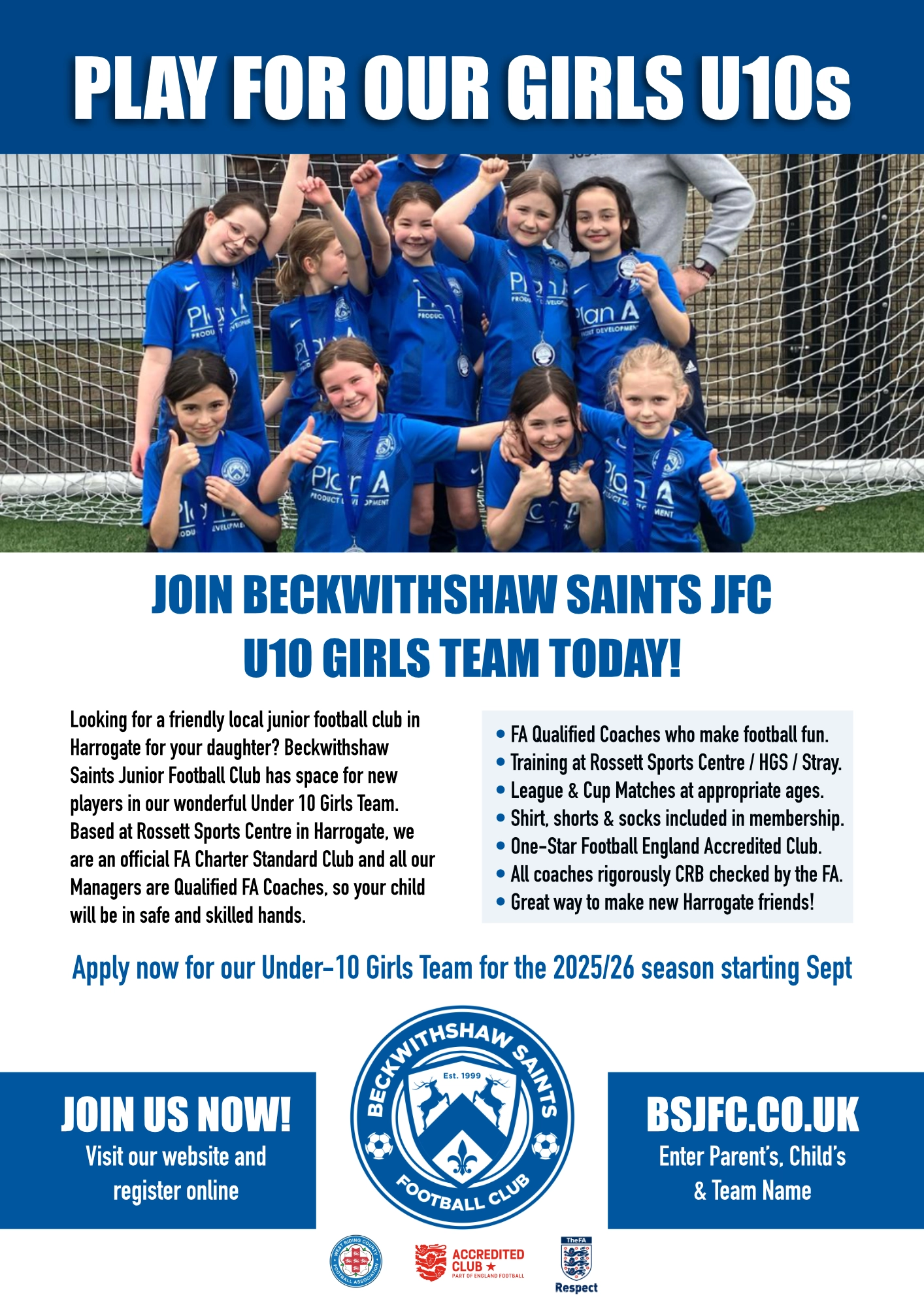 2025 U10 Girls Recruitment Flyer Master