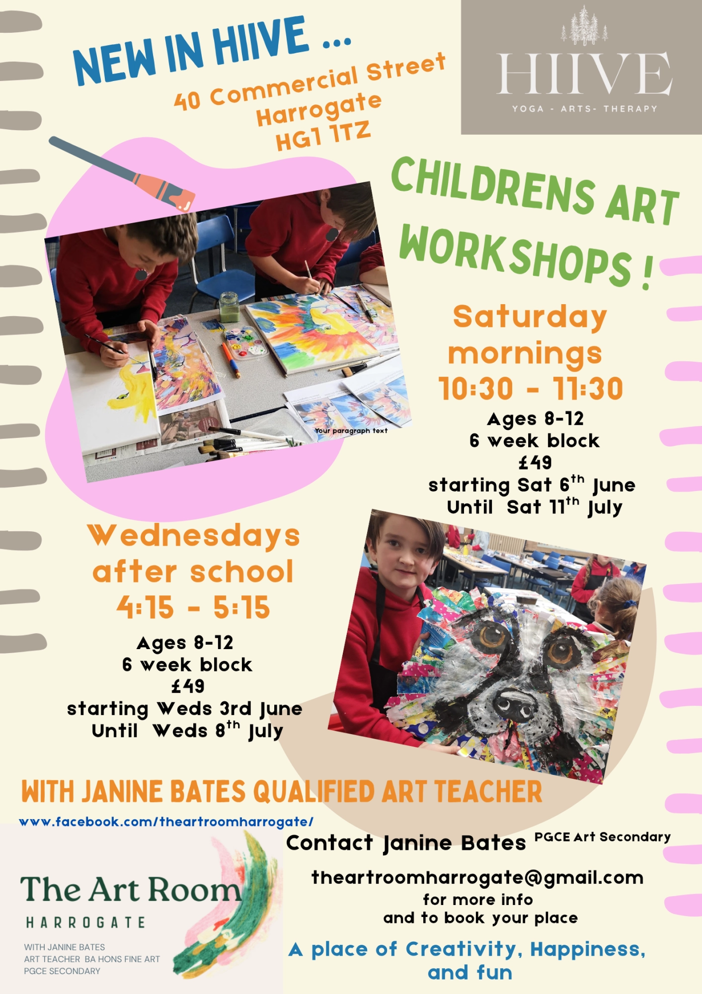 Poster childrens art workshops theartroomharrogate